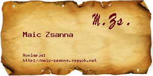 Maic Zsanna névjegykártya